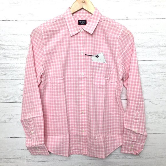 New UNTUCKit Women's Calina Shirt Pink & White Gingham Button Up size 4 - Picture 7 of 7